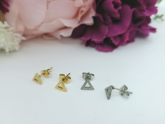 Glitzer Dreieck Edelstahl Ohrstecker